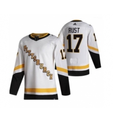 Men's Pittsburgh Penguins #17 Bryan Rust White 2020-21 Reverse Retro Alternate Hockey Jersey