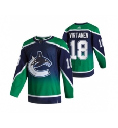 Men's Vancouver Canucks #18 Jake Virtanen Green 2020-21 Reverse Retro Alternate Hockey Jersey