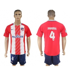 Atletico Madrid #4 Siqueira Home Soccer Club Jersey