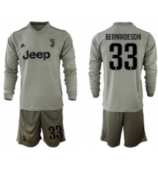 Juventus #33 Bernardeschi Away Long Sleeves Soccer Club Jersey
