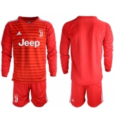Juventus Blank Red Goalkeeper Long Sleeves Soccer Club Jersey