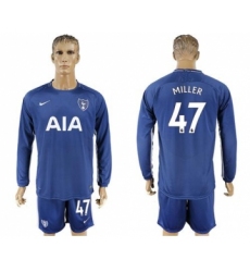Tottenham Hotspur #47 Miller Away Long Sleeves Soccer Club Jersey