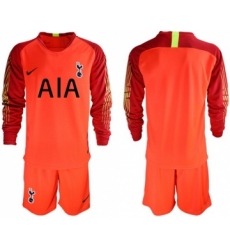 Tottenham Hotspur Blank Red Goalkeeper Long Sleeves Soccer Club Jersey