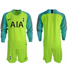 Tottenham Hotspur Blank Shiny Green Goalkeeper Long Sleeves Soccer Club Jersey