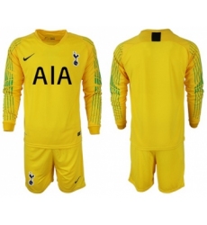 Tottenham Hotspur Blank Yellow Goalkeeper Long Sleeves Soccer Club Jersey