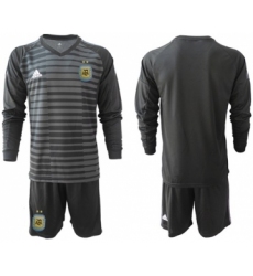 Argentina Blank Black Long Sleeves Goalkeeper Soccer Country Jersey