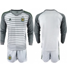 Argentina Blank Grey Long Sleeves Goalkeeper Soccer Country Jersey
