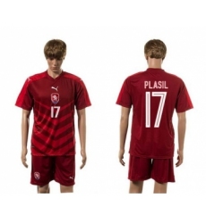 Czech #17 Plasil Red Home Soccer Country Jersey
