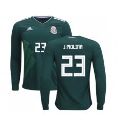 Mexico #23 J.Molina Home Long Sleeves Soccer Country Jersey