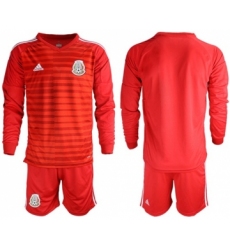 Mexico Blank Red Long Sleeves Goalkeeper Soccer Country Jersey