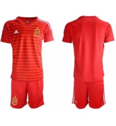 Spain Blank Red Goalkeeper Soccer Country Jersey