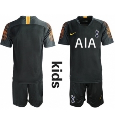Tottenham Hotspur Blank Black Goalkeeper Kid Soccer Club Jersey