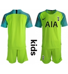 Tottenham Hotspur Blank Shiny Green Goalkeeper Kid Soccer Club Jersey