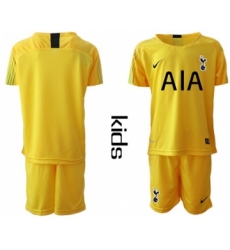 Tottenham Hotspur Blank Yellow Goalkeeper Kid Soccer Club Jersey