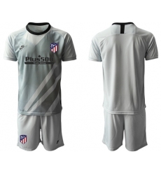 Atletico Madrid Blank Grey Goalkeeper Soccer Club Jersey