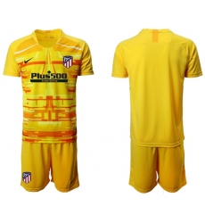 Atletico Madrid Blank Yellow Goalkeeper Soccer Club Jersey