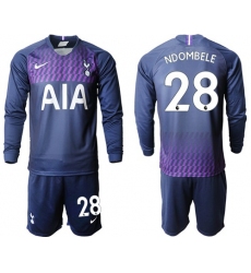 Tottenham Hotspur #28 Ndombele Away Long Sleeves Soccer Club Jersey