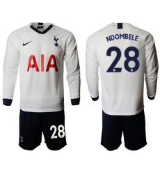 Tottenham Hotspur #28 Ndombele Home Long Sleeves Soccer Club Jersey