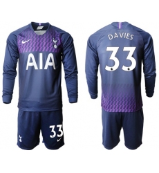 Tottenham Hotspur #33 Davies Away Long Sleeves Soccer Club Jersey