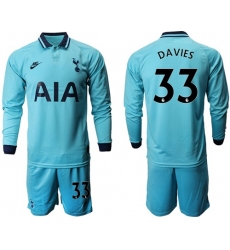 Tottenham Hotspur #33 Davies Third Long Sleeves Soccer Club Jersey
