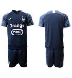 France Blank Dark Blue Soccer Country Jersey
