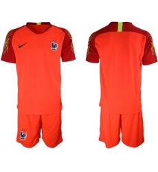 France Blank Red Goalkeeper Soccer Country Jersey1