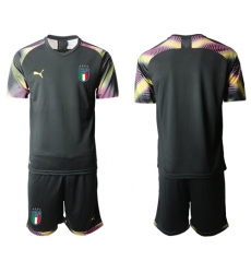 Italy Blank Black Goalkeeper Soccer Country Jersey