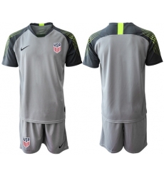 USA Blank Grey Goalkeeper Soccer Country Jersey