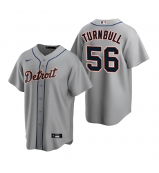 Men's Nike Detroit Tigers #56 Spencer Turnbull Gray Road Stitched Baseball Jersey