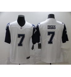 Men's Dallas Cowboys #7 Trevon Diggs White Thanksgiving Throwback Limited Jersey