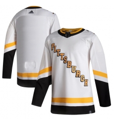 Men's Pittsburgh Penguins adidas Blank White 2020-21 Reverse Retro Authentic Jersey