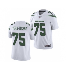 Men's New York Jets #75 Alijah Vera-Tucker 2021 Football Draft White Vapor Untouchable Limited Jersey