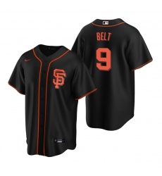 Men's Nike San Francisco Giants #9 Brandon Belt Black Alternate Stitched Baseball Jersey