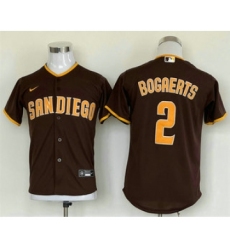 Youth San Diego Padres #2 Xander Bogaerts Brown Cool Base Stitched Baseball Jersey