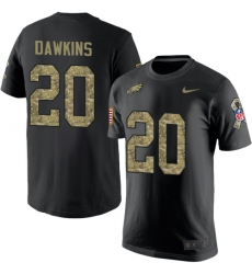 Nike Philadelphia Eagles #20 Brian Dawkins Black Camo Salute to Service T-Shirt