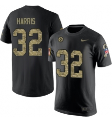 Nike Pittsburgh Steelers #32 Franco Harris Black Camo Salute to Service T-Shirt