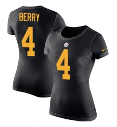Women's Nike Pittsburgh Steelers #4 Jordan Berry Black Rush Pride Name & Number T-Shirt