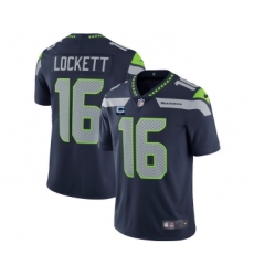 Men's Seattle Seahawks 2022 #16 Tyler Lockett Navy With 1-star C Patch Vapor Untouchable Limited Stitched NFL Jersey