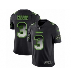Men's Seattle Seahawks #3 Russell Wilson Limited Black Smoke Fashion Football Jersey