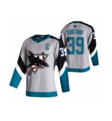 Men's San Jose Sharks #39 Logan Couture Grey 2020-21 Reverse Retro Alternate Hockey Jersey