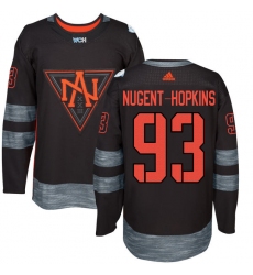 Youth Adidas Team North America #93 Ryan Nugent-Hopkins Premier Black Away 2016 World Cup of Hockey Jersey