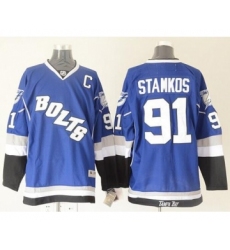 Men's Tampa Bay Lightning #91 Steven Stamkos Blue Third Stitched NHL Jersey
