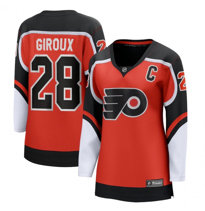 Women's Philadelphia Flyers #28 Claude Giroux Fanatics Branded Orange 2020-21 Special Edition Breakaway Player Jersey