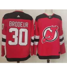 Men's New Jersey Devils #30 Martin Brodeur Red Authentic Jersey