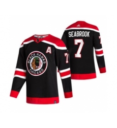 Men's Chicago Blackhawks #7 Brent Seabrook Black 2020-21 Reverse Retro Alternate Hockey Jersey