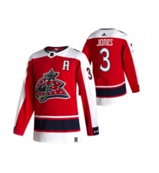 Men's Columbus Blue Jackets #3 Seth Jones Red 2020-21 Reverse Retro Alternate Hockey Jersey