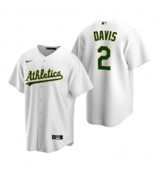 Men's Nike Oakland Athletics #2 Khris Davis White Home Stitched Baseball Jersey