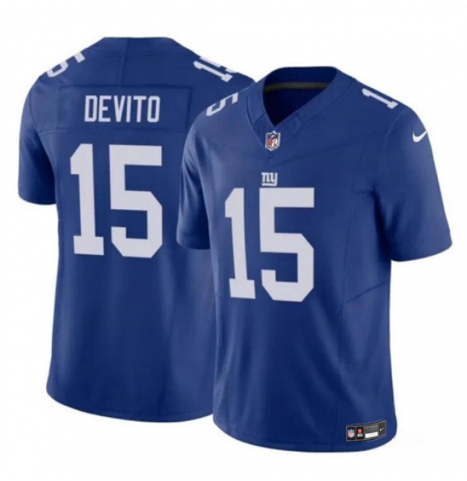 Men's New York Giants #15 Tommy DeVito Blue 2023 F.U.S.E. Vapor Untouchable Limited Football Stitched Jersey