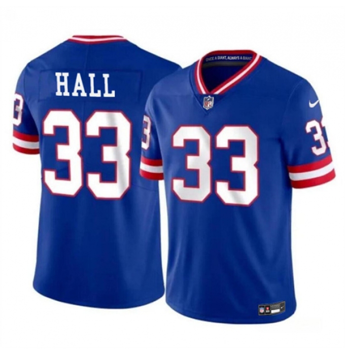Men's New York Giants #33 Hassan Hall Royal 2023 F.U.S.E. Throwback Limited Football Stitched Jersey