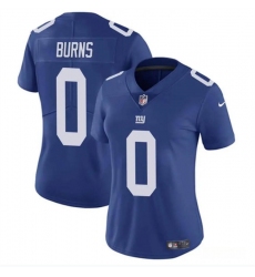 Women's New York Giants #0 Brian Burns Blue Vapor Stitched Jersey(Run Small)